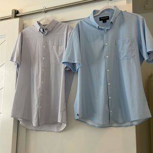Mizzen+Main Light Blue and White Patterned Shirts